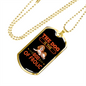 God of Frolic Orange Necklace Stainless Steel or 18k Gold Dog Tag 24" Chain-Express Your Love Gifts