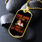 God of Frolic Orange Necklace Stainless Steel or 18k Gold Dog Tag 24" Chain-Express Your Love Gifts