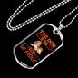 God of Frolic Orange Necklace Stainless Steel or 18k Gold Dog Tag 24" Chain-Express Your Love Gifts