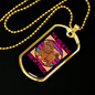 God of Frolic Purple Necklace Stainless Steel or 18k Gold Dog Tag 24" Chain-Express Your Love Gifts