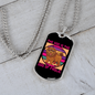 God of Frolic Purple Necklace Stainless Steel or 18k Gold Dog Tag 24" Chain-Express Your Love Gifts