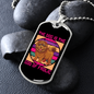 God of Frolic Purple Necklace Stainless Steel or 18k Gold Dog Tag 24" Chain-Express Your Love Gifts