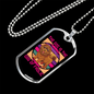 God of Frolic Purple Necklace Stainless Steel or 18k Gold Dog Tag 24" Chain-Express Your Love Gifts