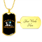 God of Frolic Siberian Necklace Stainless Steel or 18k Gold Dog Tag 24" Chain-Express Your Love Gifts