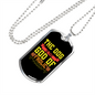 God of Frolic Yellow Necklace Stainless Steel or 18k Gold Dog Tag 24" Chain-Express Your Love Gifts