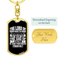 God Of Jacob Psalm 46:7 Keychain Stainless Steel or 18k Gold Dog Tag Keyring-Express Your Love Gifts