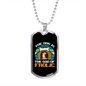 God of The Frolic Blue Necklace Stainless Steel or 18k Gold Dog Tag 24" Chain-Express Your Love Gifts