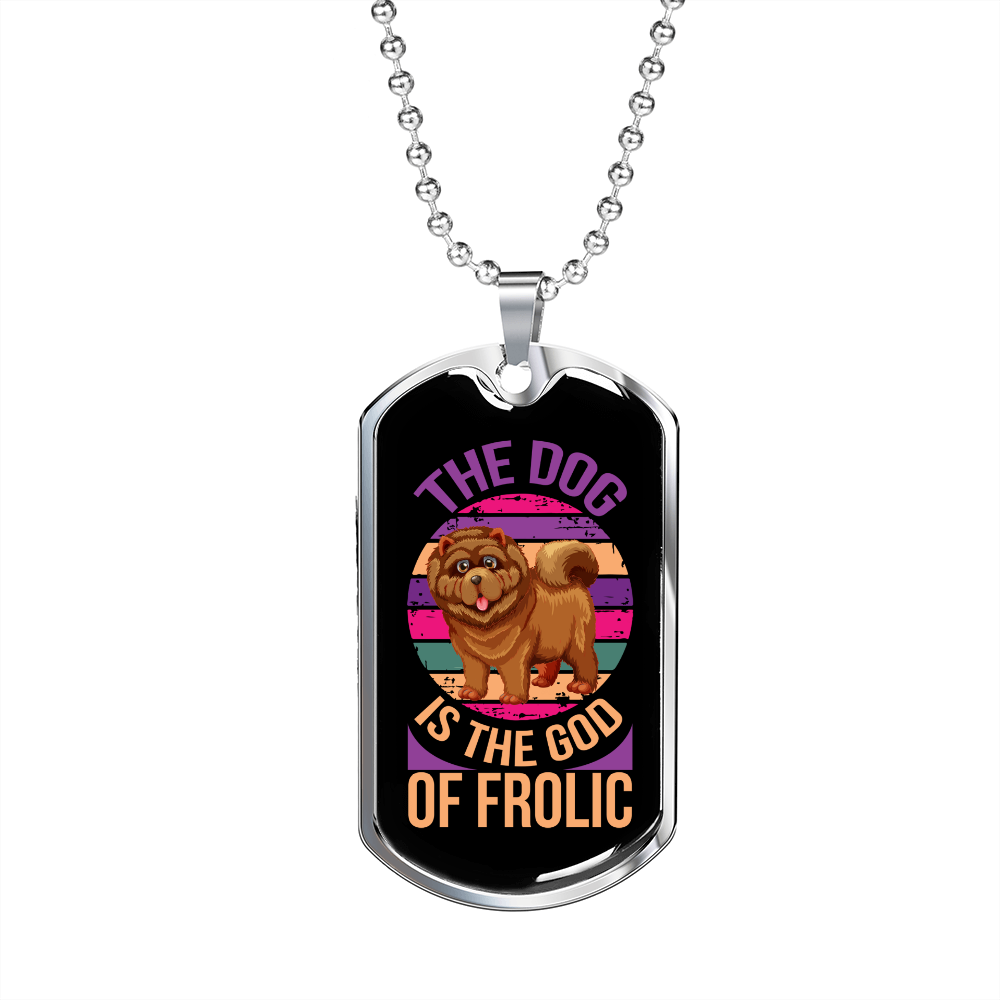 God of The Frolic Purple Necklace Stainless Steel or 18k Gold Dog Tag 24" Chain-Express Your Love Gifts