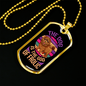 God of The Frolic Purple Necklace Stainless Steel or 18k Gold Dog Tag 24" Chain-Express Your Love Gifts