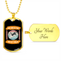 God of The Frolic Siberian Necklace Stainless Steel or 18k Gold Dog Tag 24" Chain-Express Your Love Gifts