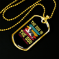 God of The Frolic Yellow Necklace Stainless Steel or 18k Gold Dog Tag 24" Chain-Express Your Love Gifts