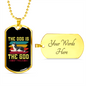 God of The Frolic Yellow Necklace Stainless Steel or 18k Gold Dog Tag 24" Chain-Express Your Love Gifts