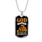 God Only One Of Us Necklace Stainless Steel or 18k Gold Dog Tag 24" Chain-Express Your Love Gifts
