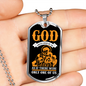 God Only One Of Us Necklace Stainless Steel or 18k Gold Dog Tag 24" Chain-Express Your Love Gifts