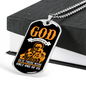 God Only One Of Us Necklace Stainless Steel or 18k Gold Dog Tag 24" Chain-Express Your Love Gifts