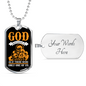 God Only One Of Us Necklace Stainless Steel or 18k Gold Dog Tag 24" Chain-Express Your Love Gifts