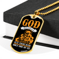 God Only One Of Us Necklace Stainless Steel or 18k Gold Dog Tag 24" Chain-Express Your Love Gifts
