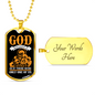 God Only One Of Us Necklace Stainless Steel or 18k Gold Dog Tag 24" Chain-Express Your Love Gifts