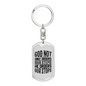God orders Our Steps Keychain Stainless Steel or 18k Gold Dog Tag Keyring-Express Your Love Gifts