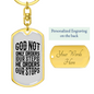 God orders Our Steps Keychain Stainless Steel or 18k Gold Dog Tag Keyring-Express Your Love Gifts