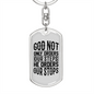 God orders Our Steps Keychain Stainless Steel or 18k Gold Dog Tag Keyring-Express Your Love Gifts