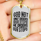 God orders Steps Necklace Stainless Steel or 18k Gold Dog Tag 24" Chain-Express Your Love Gifts