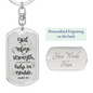 God Our Refuge Psalm 46:1 Keychain Stainless Steel or 18k Gold Dog Tag Keyring-Express Your Love Gifts