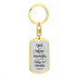 God Our Refuge Psalm 46:1 Keychain Stainless Steel or 18k Gold Dog Tag Keyring-Express Your Love Gifts