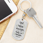 God Our Refuge Psalm 46:1 Keychain Stainless Steel or 18k Gold Dog Tag Keyring-Express Your Love Gifts