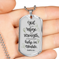 God Our Refuge Psalm 46:1 Necklace Stainless Steel or 18k Gold Dog Tag 24" Chain-Express Your Love Gifts