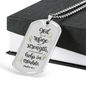God Our Refuge Psalm 46:1 Necklace Stainless Steel or 18k Gold Dog Tag 24" Chain-Express Your Love Gifts