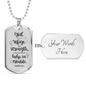 God Our Refuge Psalm 46:1 Necklace Stainless Steel or 18k Gold Dog Tag 24" Chain-Express Your Love Gifts