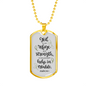 God Our Refuge Psalm 46:1 Necklace Stainless Steel or 18k Gold Dog Tag 24" Chain-Express Your Love Gifts