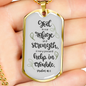 God Our Refuge Psalm 46:1 Necklace Stainless Steel or 18k Gold Dog Tag 24" Chain-Express Your Love Gifts