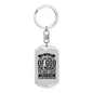 God Past Present Future Keychain Stainless Steel or 18k Gold Dog Tag Keyring-Express Your Love Gifts