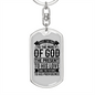 God Past Present Future Keychain Stainless Steel or 18k Gold Dog Tag Keyring-Express Your Love Gifts