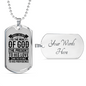 God Past Present Future Necklace Stainless Steel or 18k Gold Dog Tag 24" Chain-Express Your Love Gifts