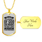 God Past Present Future Necklace Stainless Steel or 18k Gold Dog Tag 24" Chain-Express Your Love Gifts