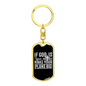 God Plans Big Keychain Stainless Steel or 18k Gold Dog Tag Keyring-Express Your Love Gifts