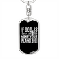 God Plans Big Keychain Stainless Steel or 18k Gold Dog Tag Keyring-Express Your Love Gifts