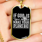 God Plans Big Necklace Stainless Steel or 18k Gold Dog Tag 24" Chain-Express Your Love Gifts