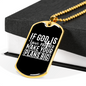 God Plans Big Necklace Stainless Steel or 18k Gold Dog Tag 24" Chain-Express Your Love Gifts