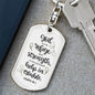 God Refuge And Strength Psalm 46:1 Keychain Stainless Steel or 18k Gold Dog Tag Keyring-Express Your Love Gifts
