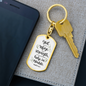 God Refuge And Strength Psalm 46:1 Keychain Stainless Steel or 18k Gold Dog Tag Keyring-Express Your Love Gifts