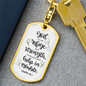 God Refuge And Strength Psalm 46:1 Keychain Stainless Steel or 18k Gold Dog Tag Keyring-Express Your Love Gifts