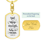 God Refuge And Strength Psalm 46:1 Keychain Stainless Steel or 18k Gold Dog Tag Keyring-Express Your Love Gifts