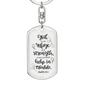 God Refuge And Strength Psalm 46:1 Keychain Stainless Steel or 18k Gold Dog Tag Keyring-Express Your Love Gifts
