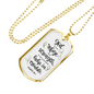 God Refuge And Strength Psalm 46:1 Necklace Stainless Steel or 18k Gold Dog Tag 24" Chain-Express Your Love Gifts