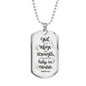 God Refuge And Strength Psalm 46:1 Necklace Stainless Steel or 18k Gold Dog Tag 24" Chain-Express Your Love Gifts