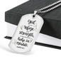 God Refuge And Strength Psalm 46:1 Necklace Stainless Steel or 18k Gold Dog Tag 24" Chain-Express Your Love Gifts